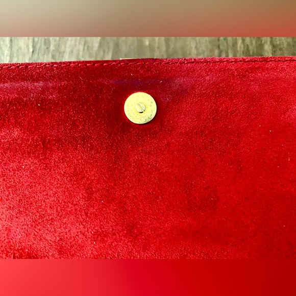 YSL Red Leather Clutch Gold Hardware Made in Italy - Picture 4 of 7